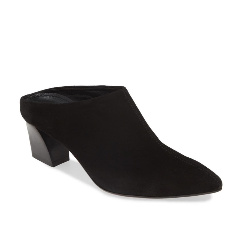 AGL Attilio Giusti Leombruni Pointed Toe Mule Size 39 New Black Suede